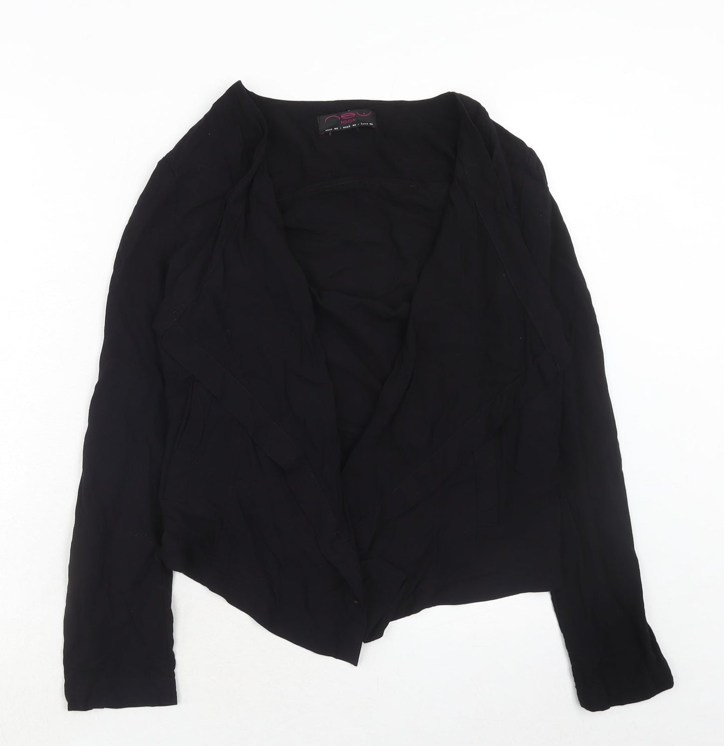 New Look Womens Black Viscose Basic Blouse Size 14 V-Neck
