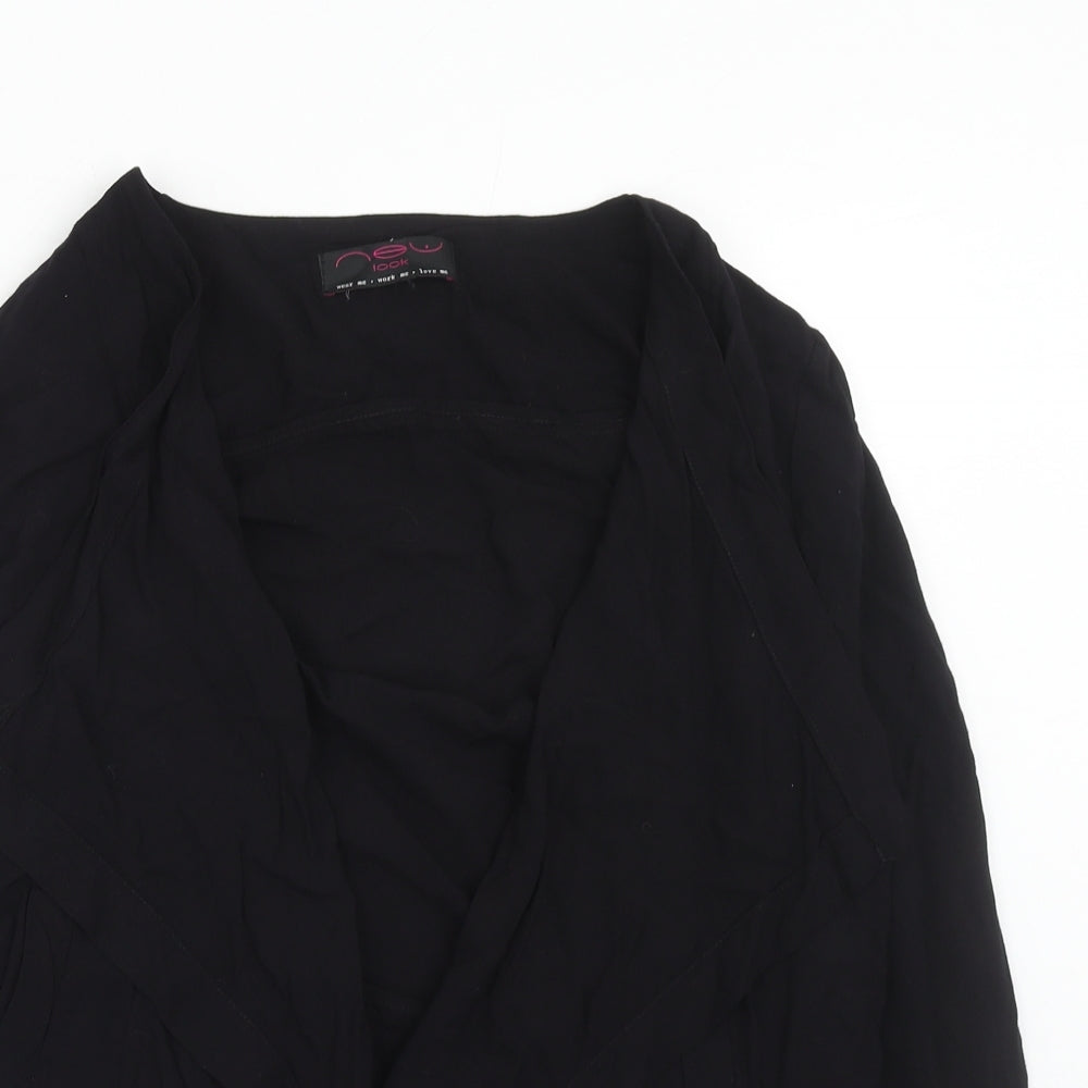 New Look Womens Black Viscose Basic Blouse Size 14 V-Neck