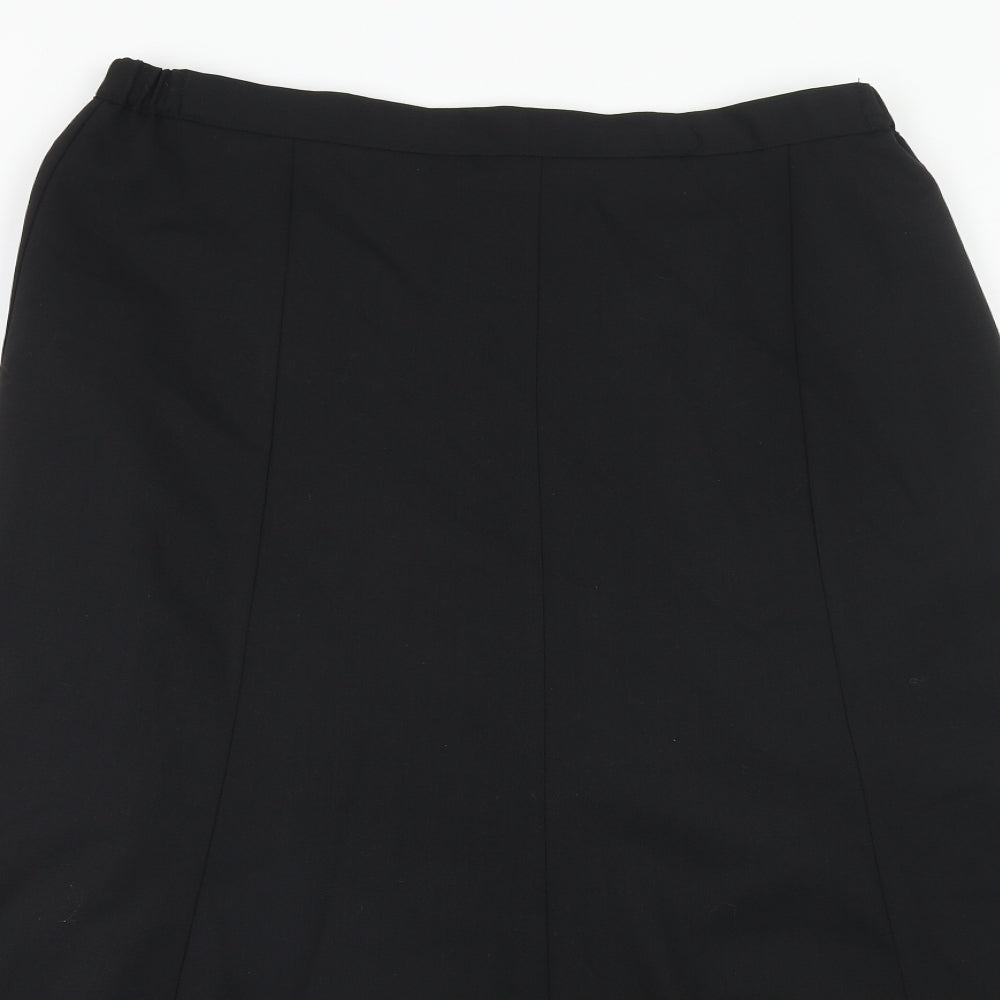 Country Collection Womens Black Polyester Swing Skirt Size 18 Zip