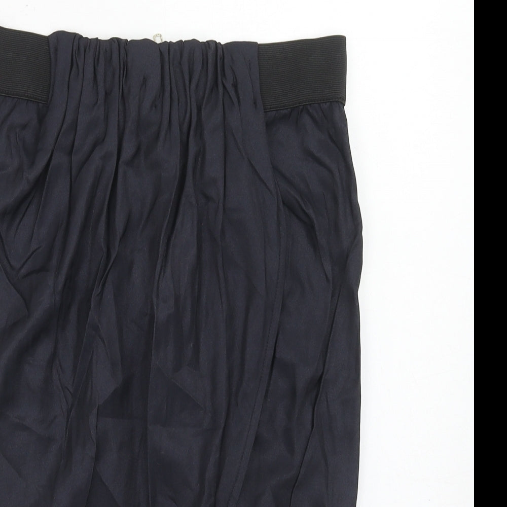 Topshop Womens Blue Viscose A-Line Skirt Size 10 Zip