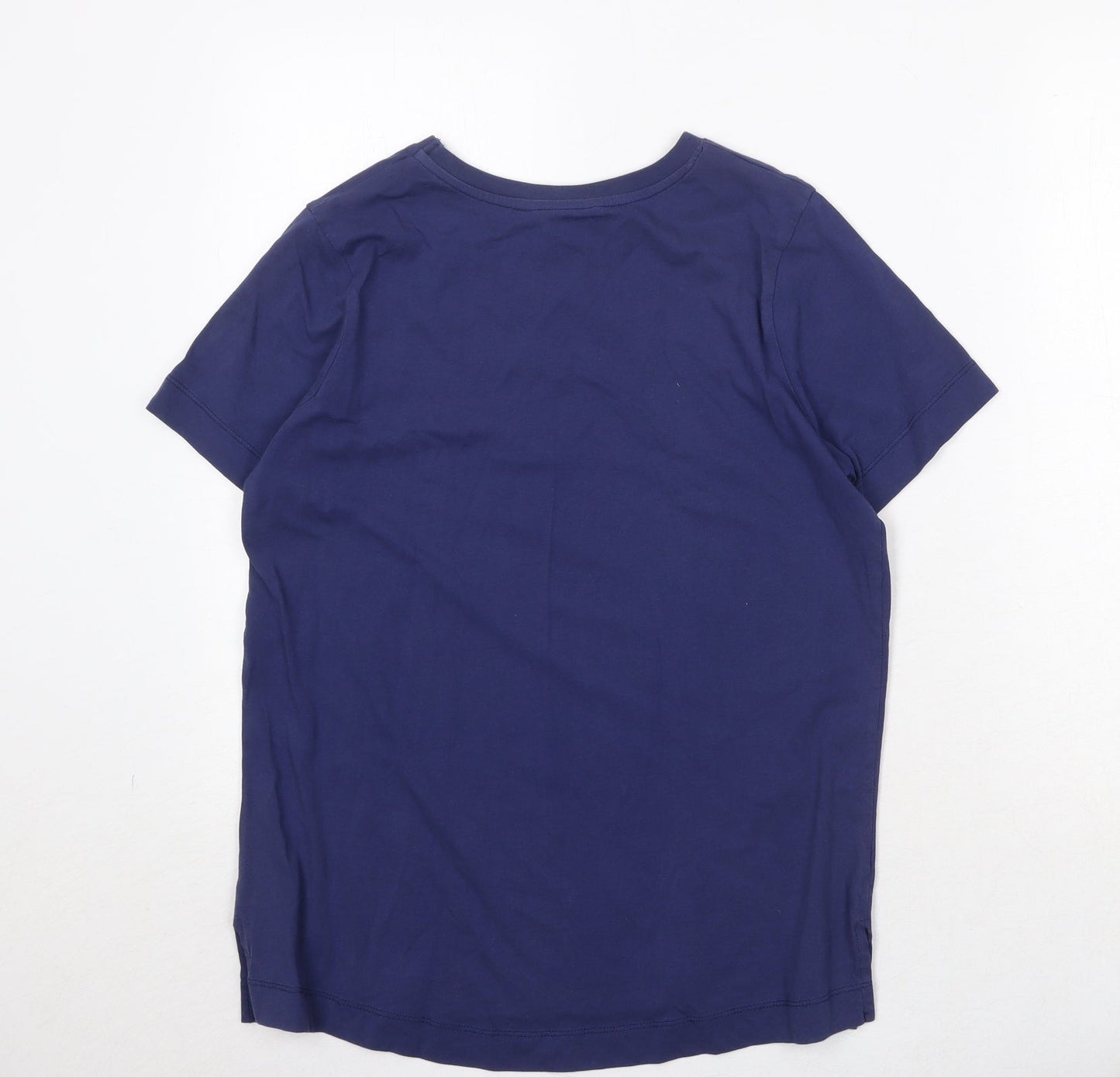 NEXT Womens Blue Viscose Basic T-Shirt Size 14 Round Neck - Los Angeles