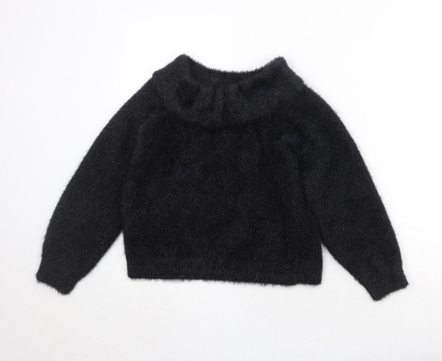 H&M Womens Black Roll Neck Polyester Pullover Jumper Size XS