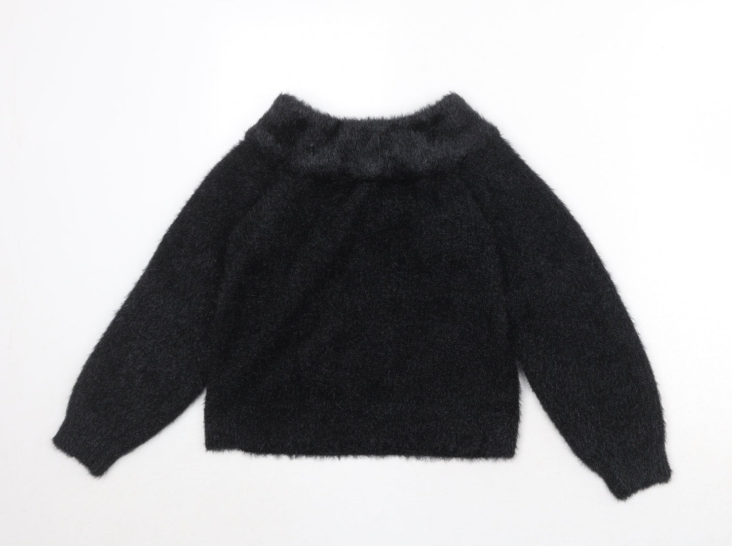 H&M Womens Black Roll Neck Polyester Pullover Jumper Size XS
