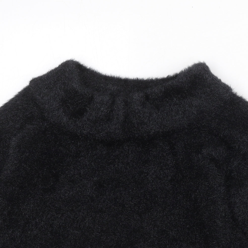 H&M Womens Black Roll Neck Polyester Pullover Jumper Size XS