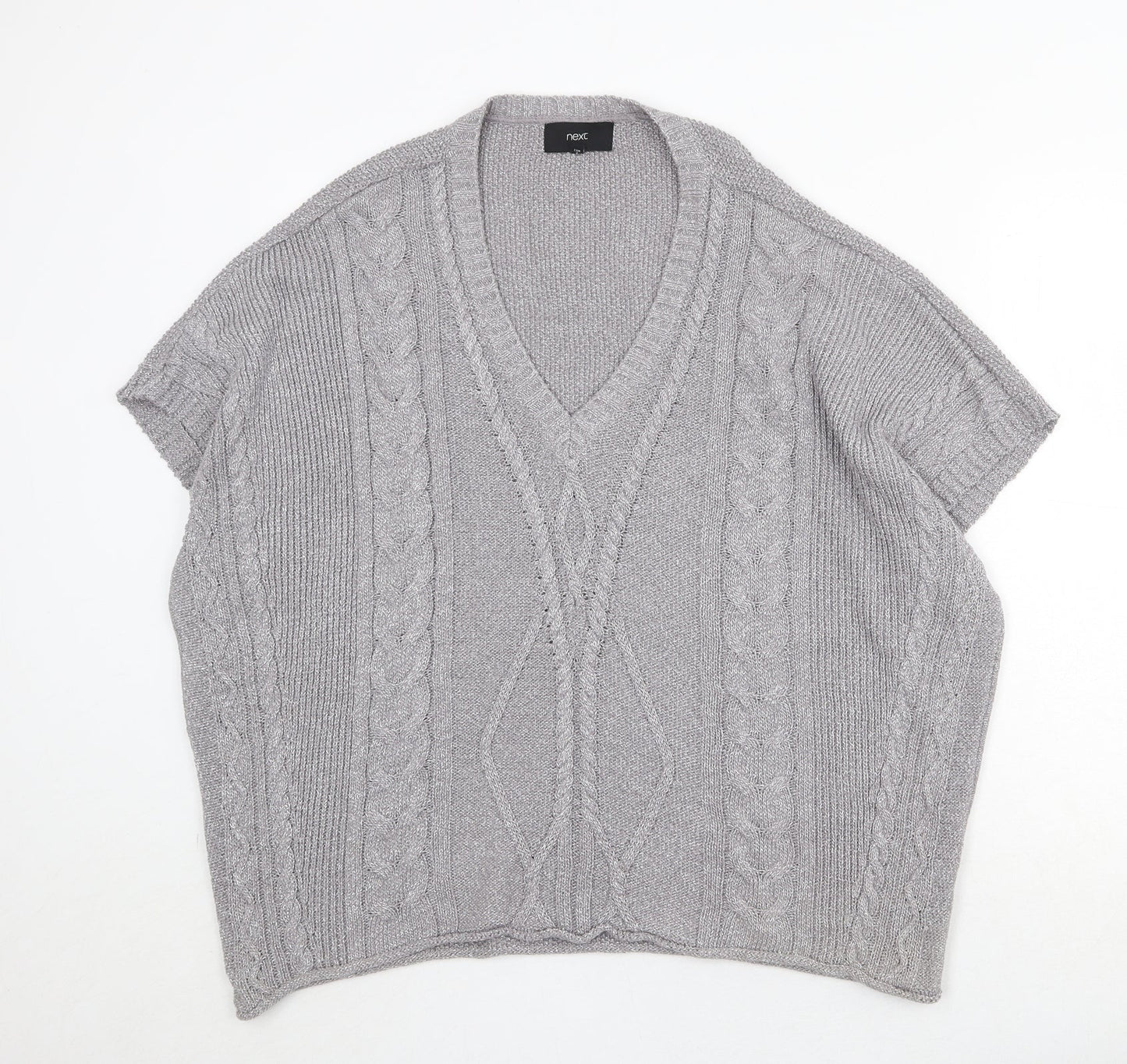 NEXT Womens Green V-Neck Cotton Pullover Jumper Size M