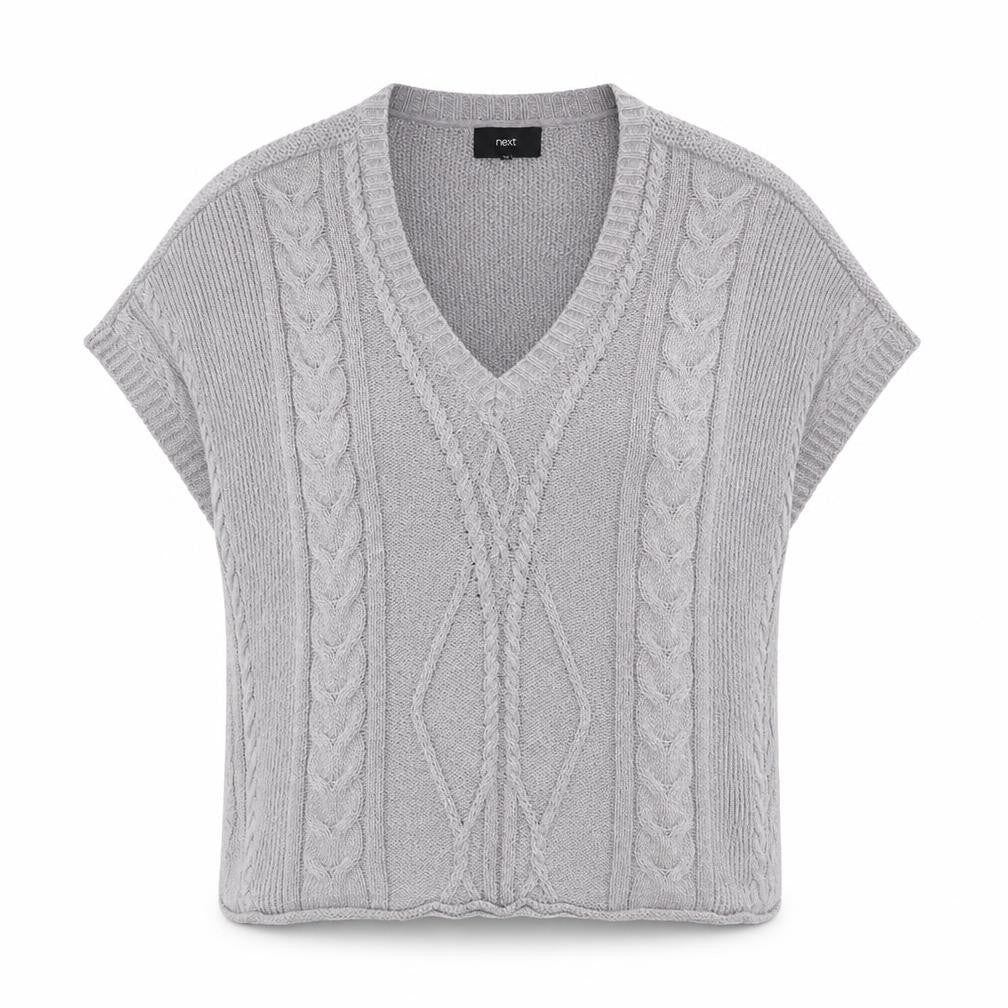 NEXT Womens Green V-Neck Cotton Pullover Jumper Size M