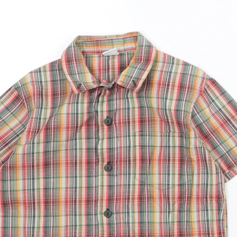 Adams Boys Multicoloured Plaid 100% Cotton Basic Button-Up Size 4 Years Collared Button