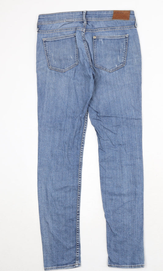 H&M Womens Blue Cotton Skinny Jeans Size 27 in Regular Zip