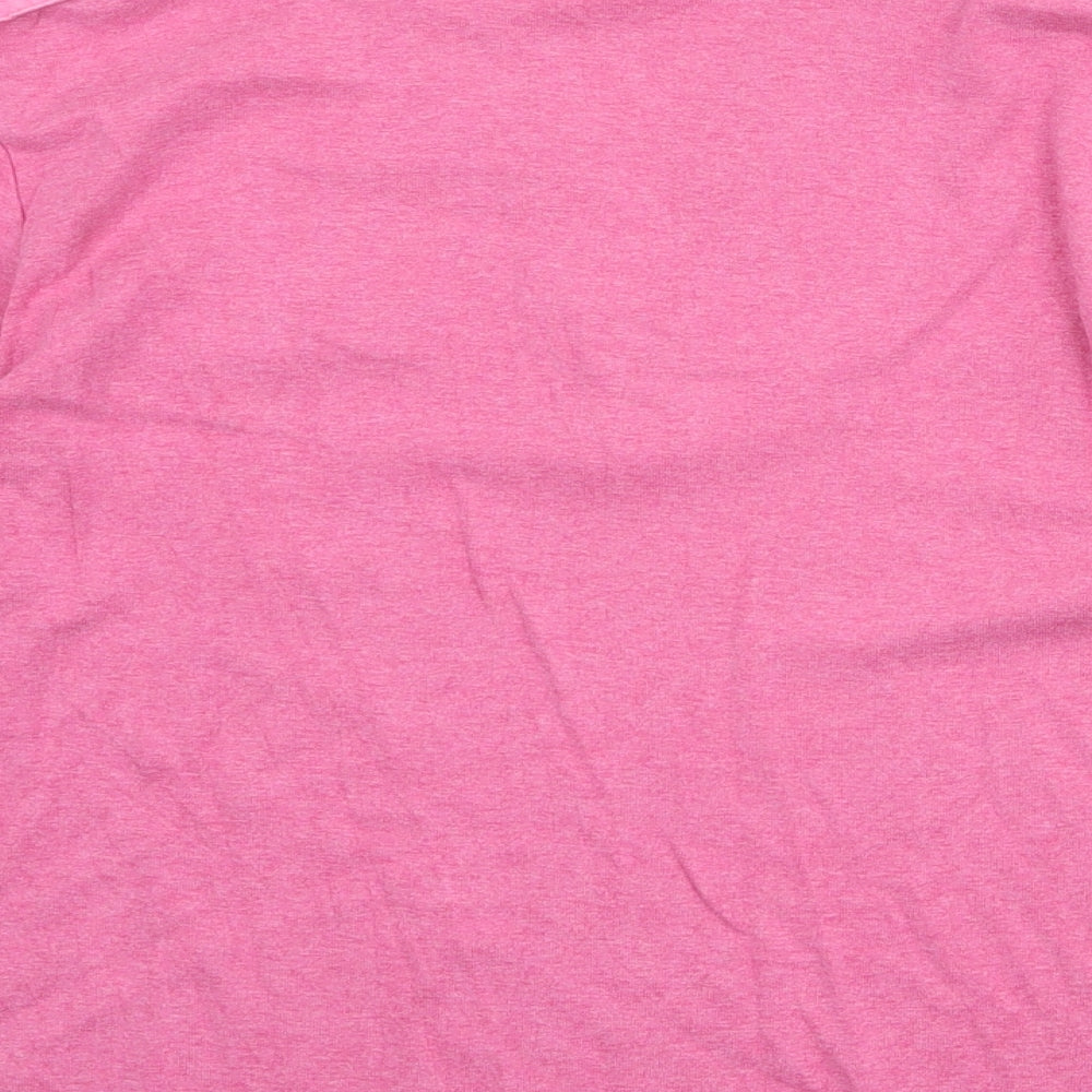 CC Womens Pink Cotton Basic T-Shirt Size L V-Neck