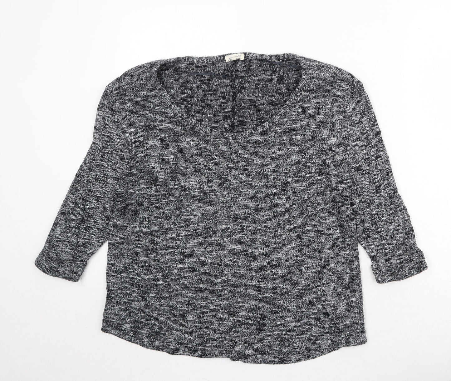 River Island Womens Black Scoop Neck Cotton Pullover Jumper Size 8