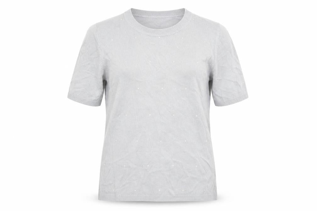 Marks and Spencer Womens Grey Acrylic Basic T-Shirt Size 10 Round Neck