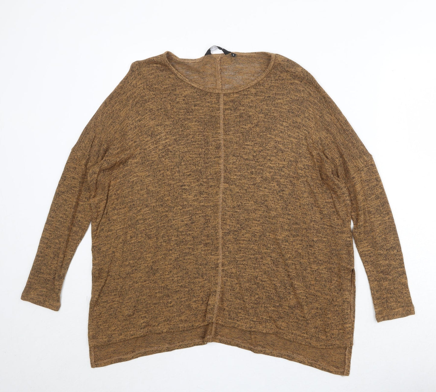 H&M Womens Brown Round Neck Viscose Pullover Jumper Size 8