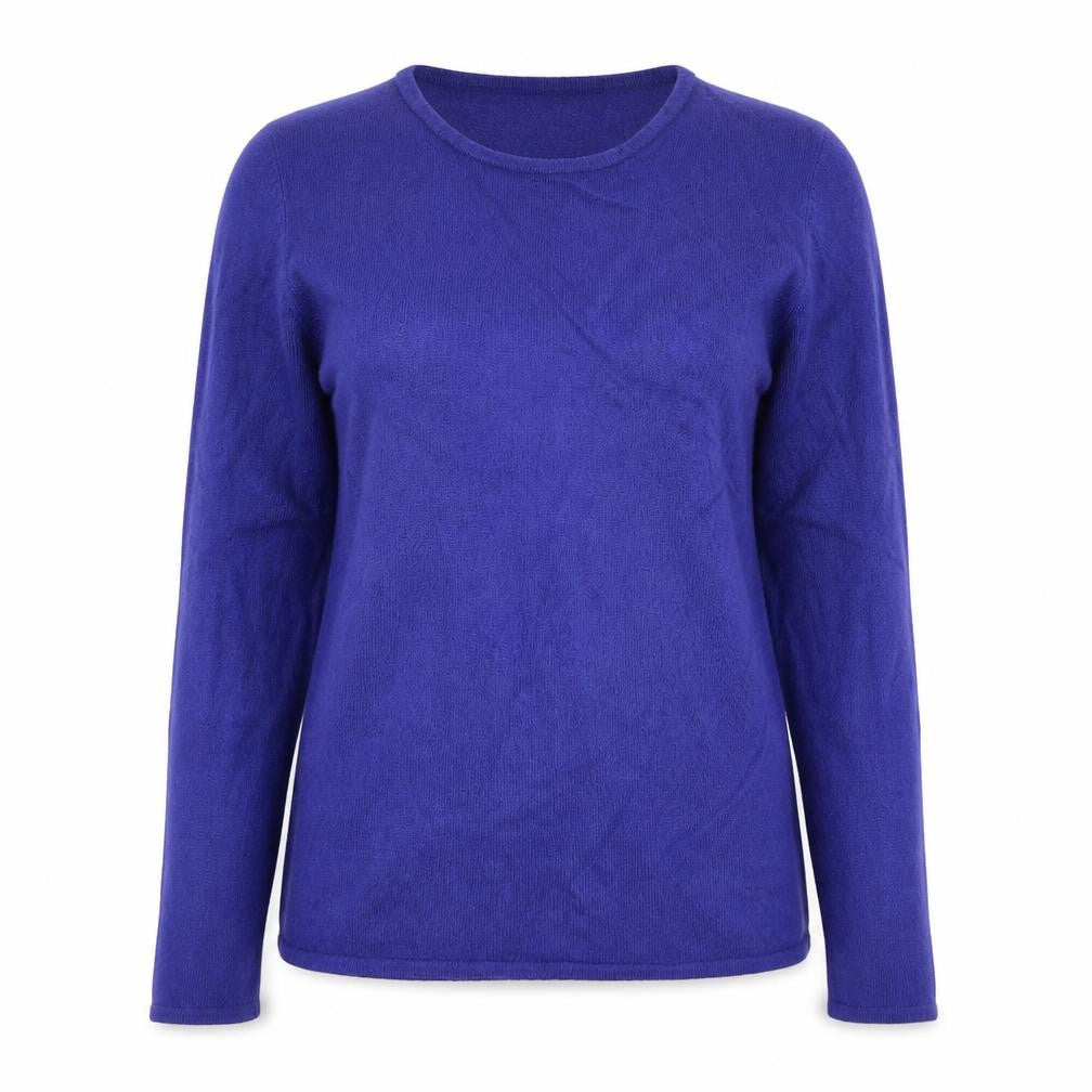 Bonmarché Womens Blue Round Neck Acrylic Pullover Jumper Size S