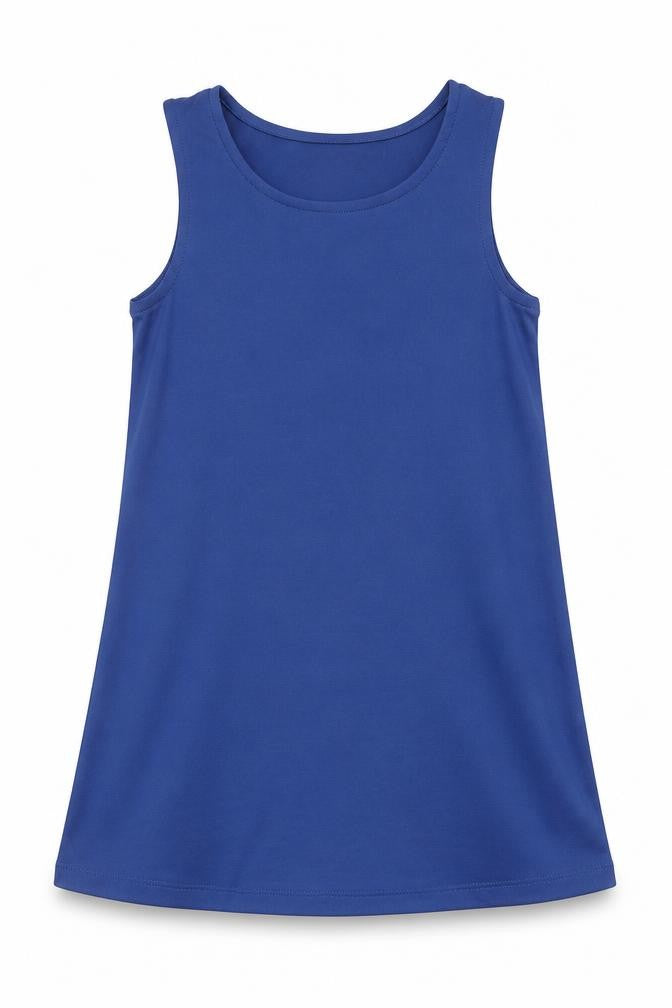Monsoon Girls Blue Polyester Basic Tank Size 7 Years Round Neck Pullover