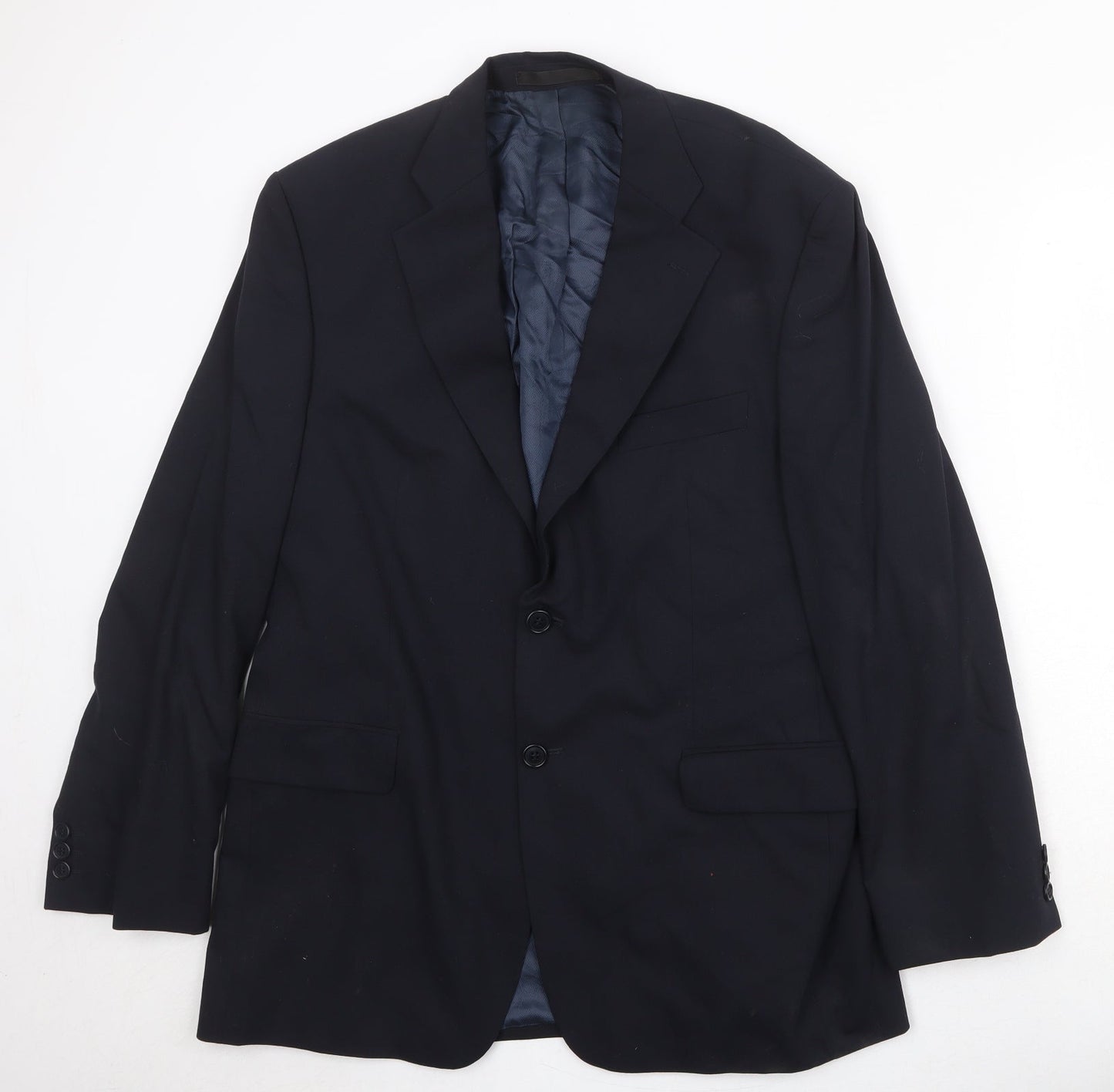 Marks and Spencer Mens Blue Wool Jacket Suit Jacket Size 42 Regular