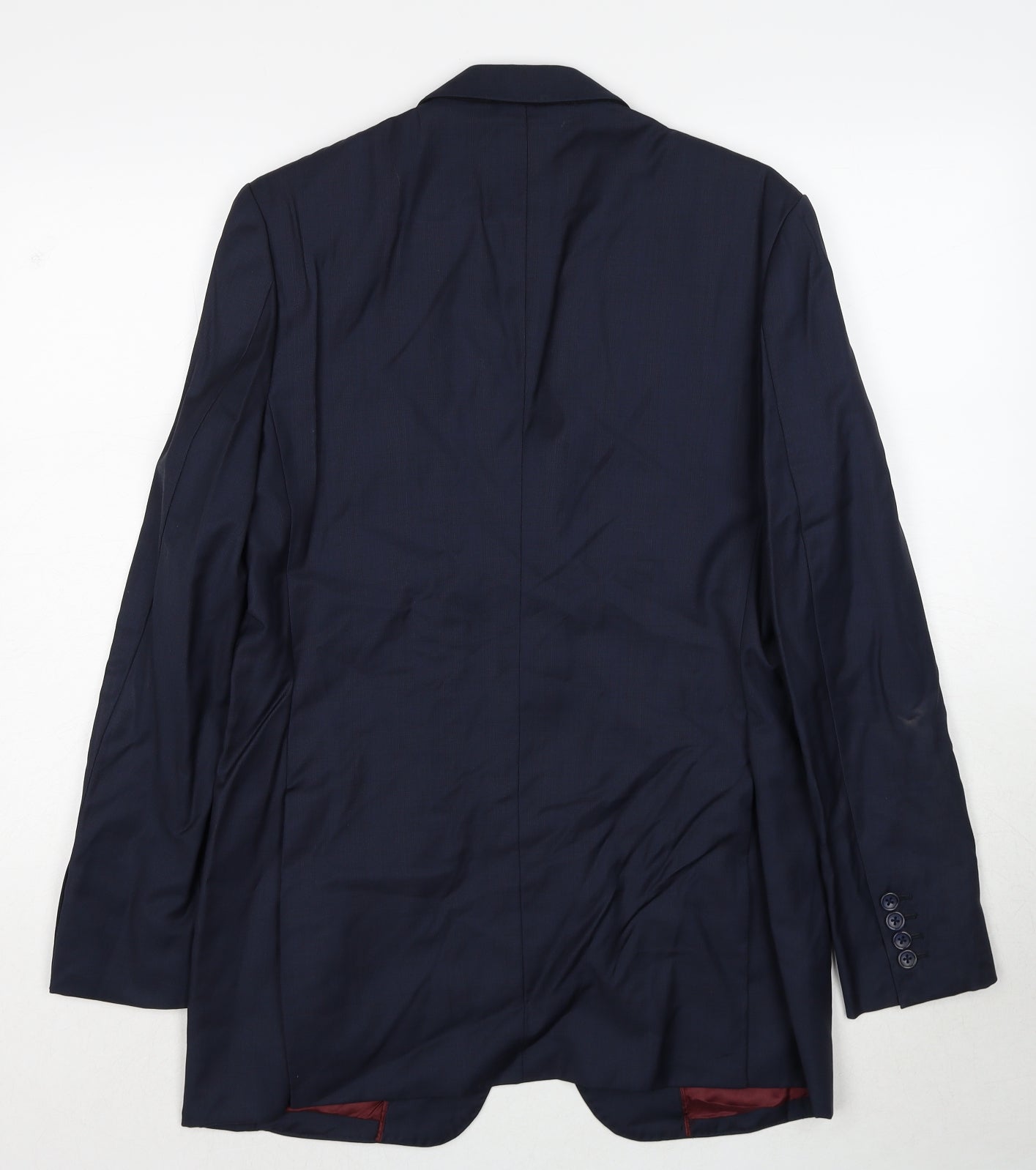 Senszio Mens Blue Wool Jacket Suit Jacket Size 38 Regular