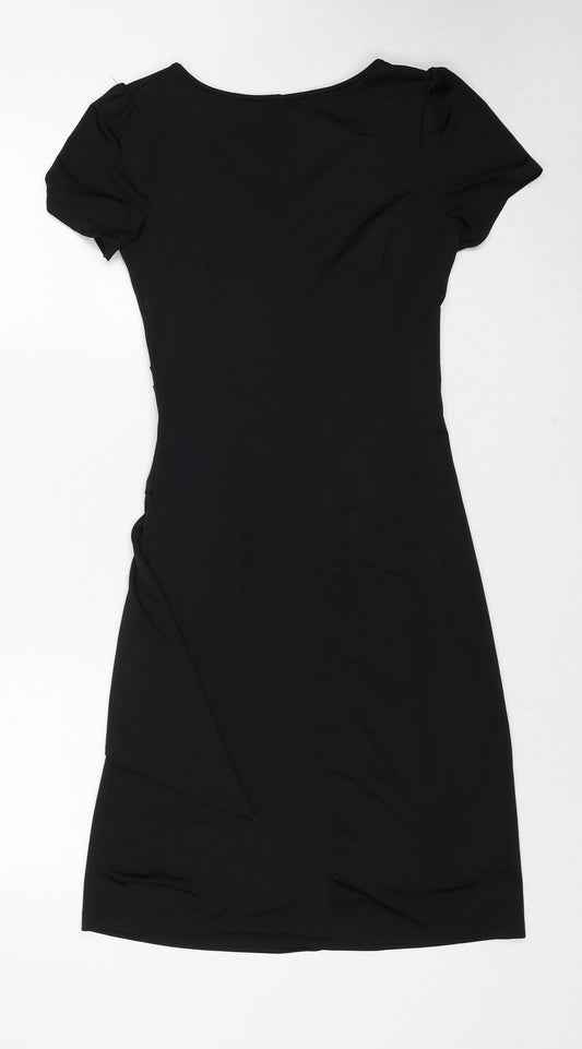 Little Buddha Womens Black Polyester Bodycon Size XS V-Neck Pullover