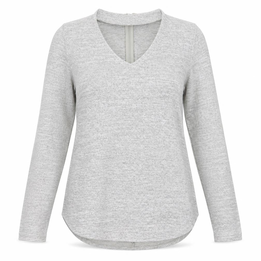 Quiz Womens Grey V-Neck Viscose Pullover Jumper Size 8