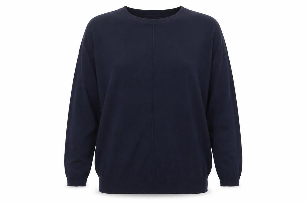 Marks and Spencer Womens Blue Round Neck Acrylic Pullover Jumper Size M