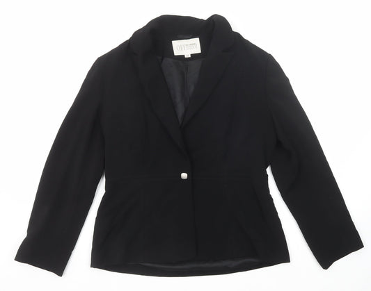 Off Shoot Womens Black Jacket Size 14 Button