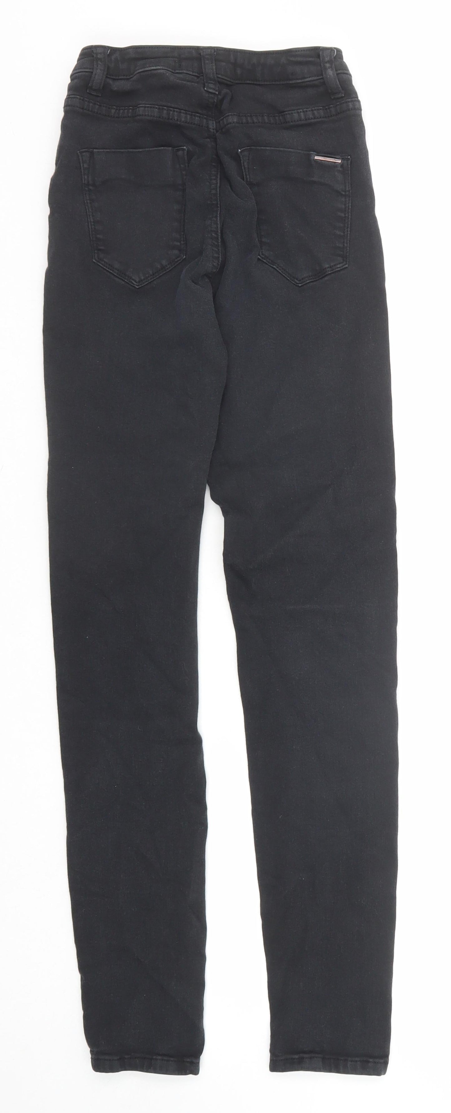 Toxik3 Womens Black Cotton Skinny Jeans Size 8 Regular Zip