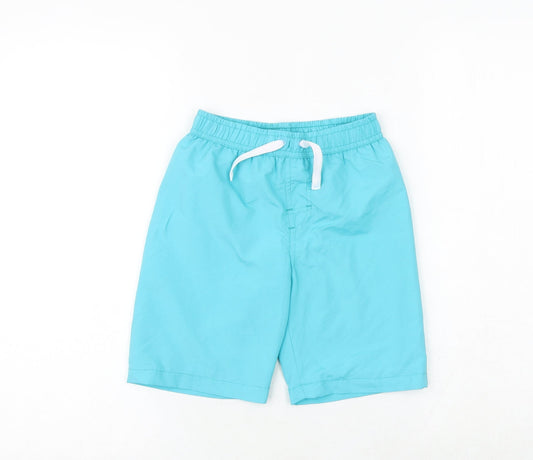 URBAN RASCALS Boys Blue Polyester Sweat Shorts Size 6 Years Regular Drawstring