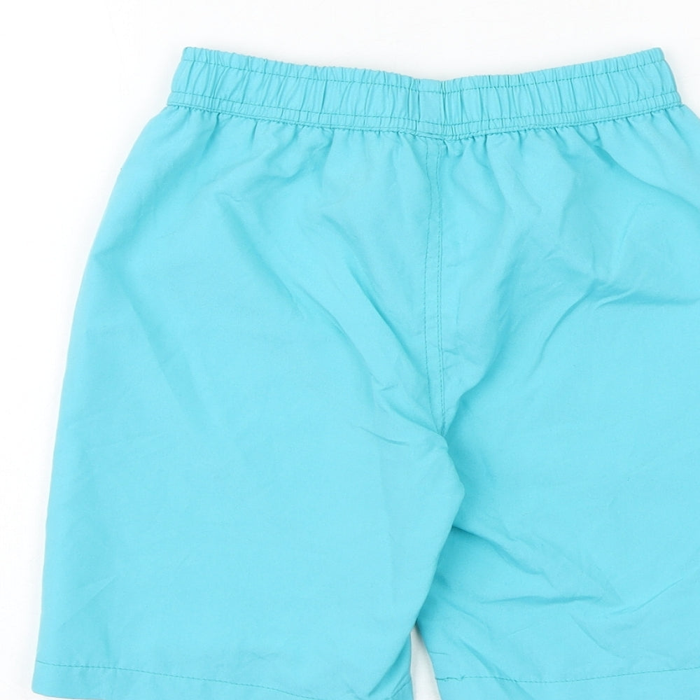 URBAN RASCALS Boys Blue Polyester Sweat Shorts Size 6 Years Regular Drawstring