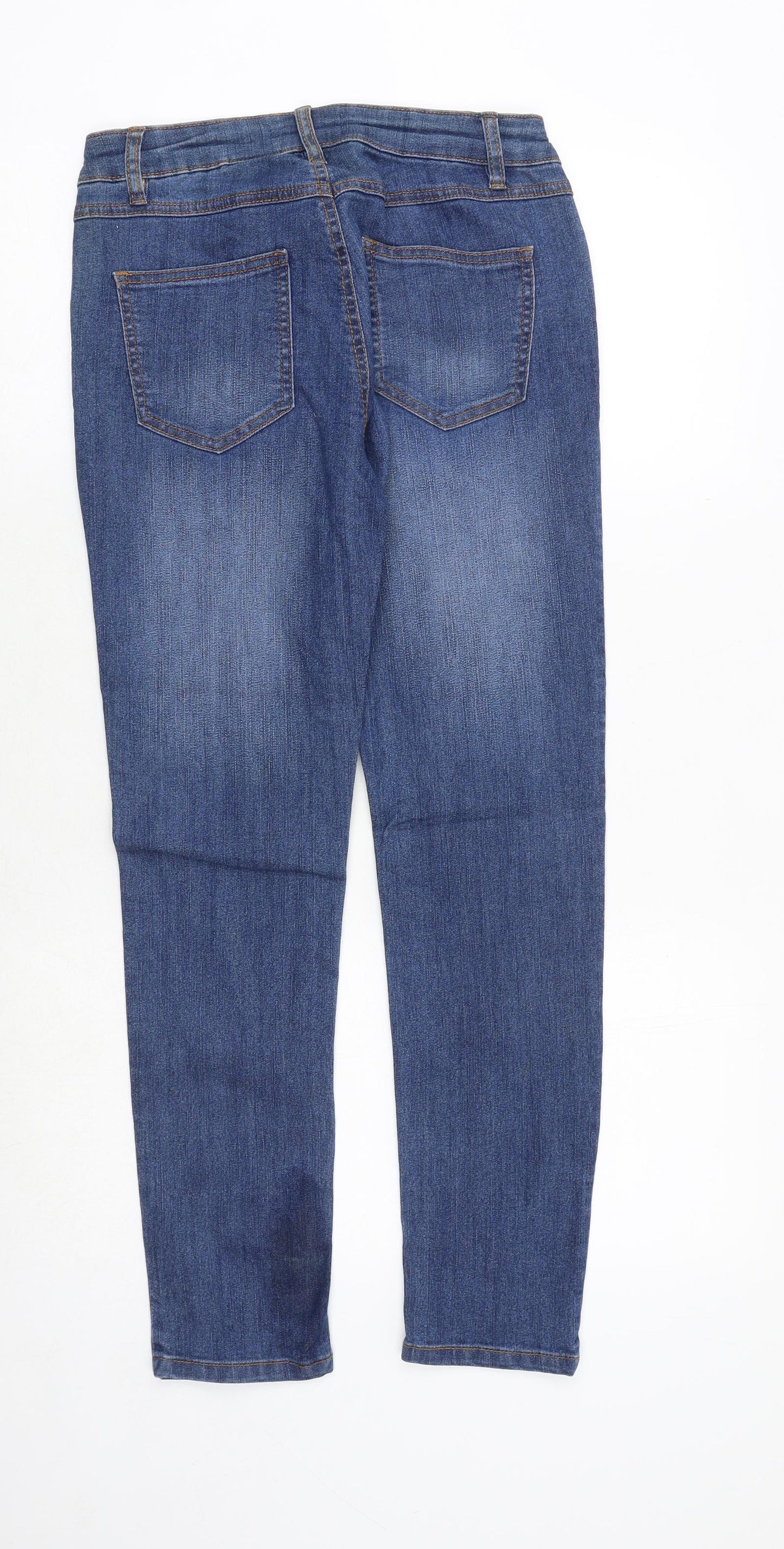 John Baner Womens Blue Cotton Straight Jeans Size 6 Regular Zip