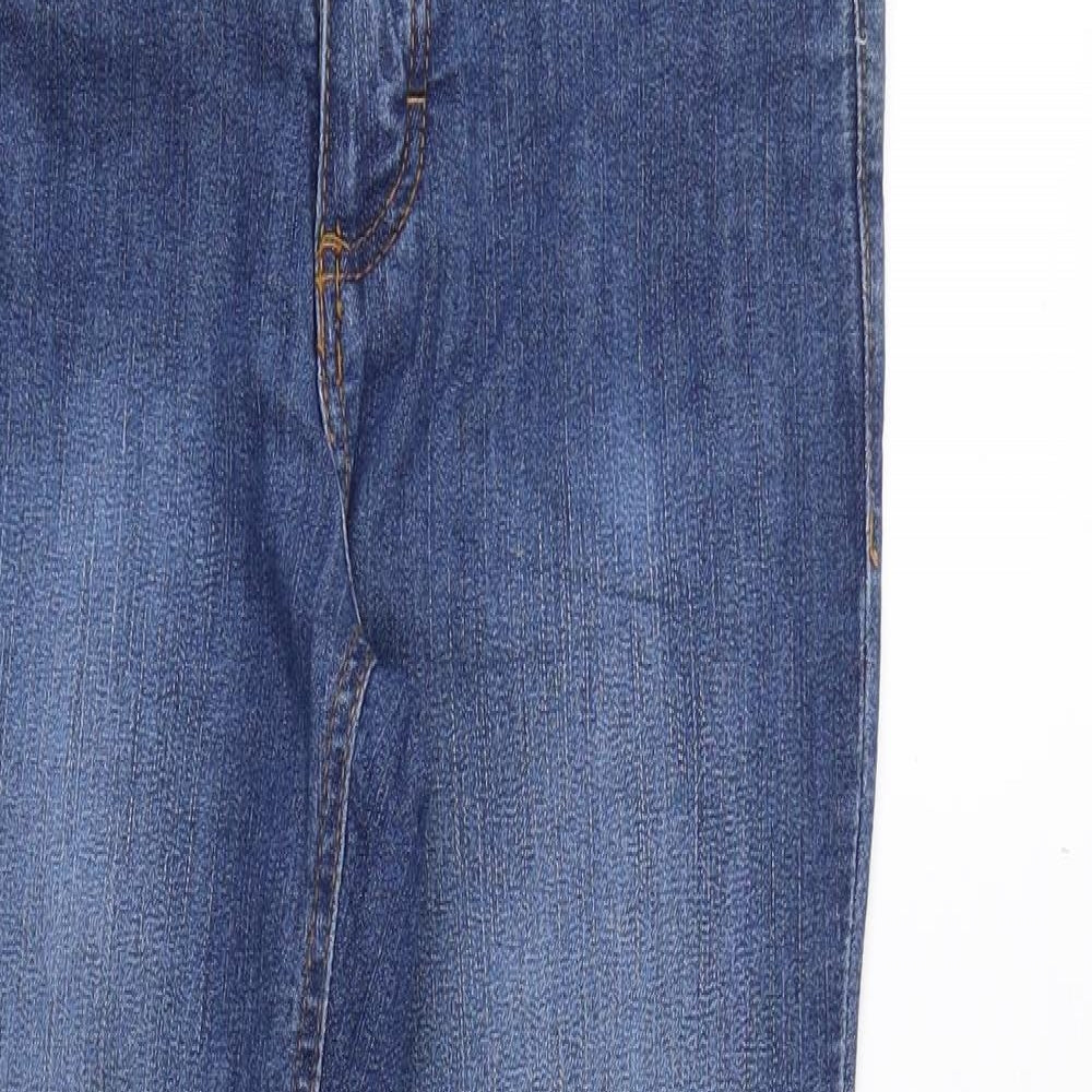 John Baner Womens Blue Cotton Straight Jeans Size 6 Regular Zip