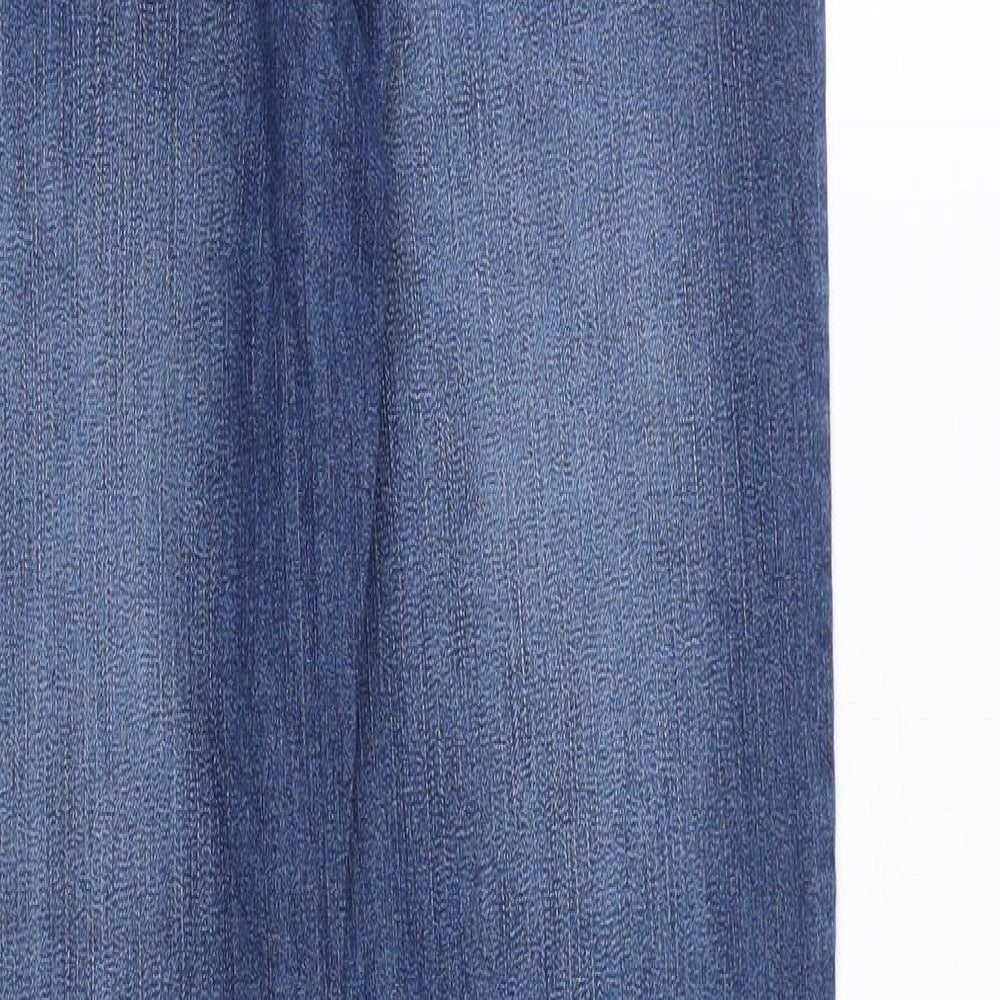 John Baner Womens Blue Cotton Straight Jeans Size 6 Regular Zip