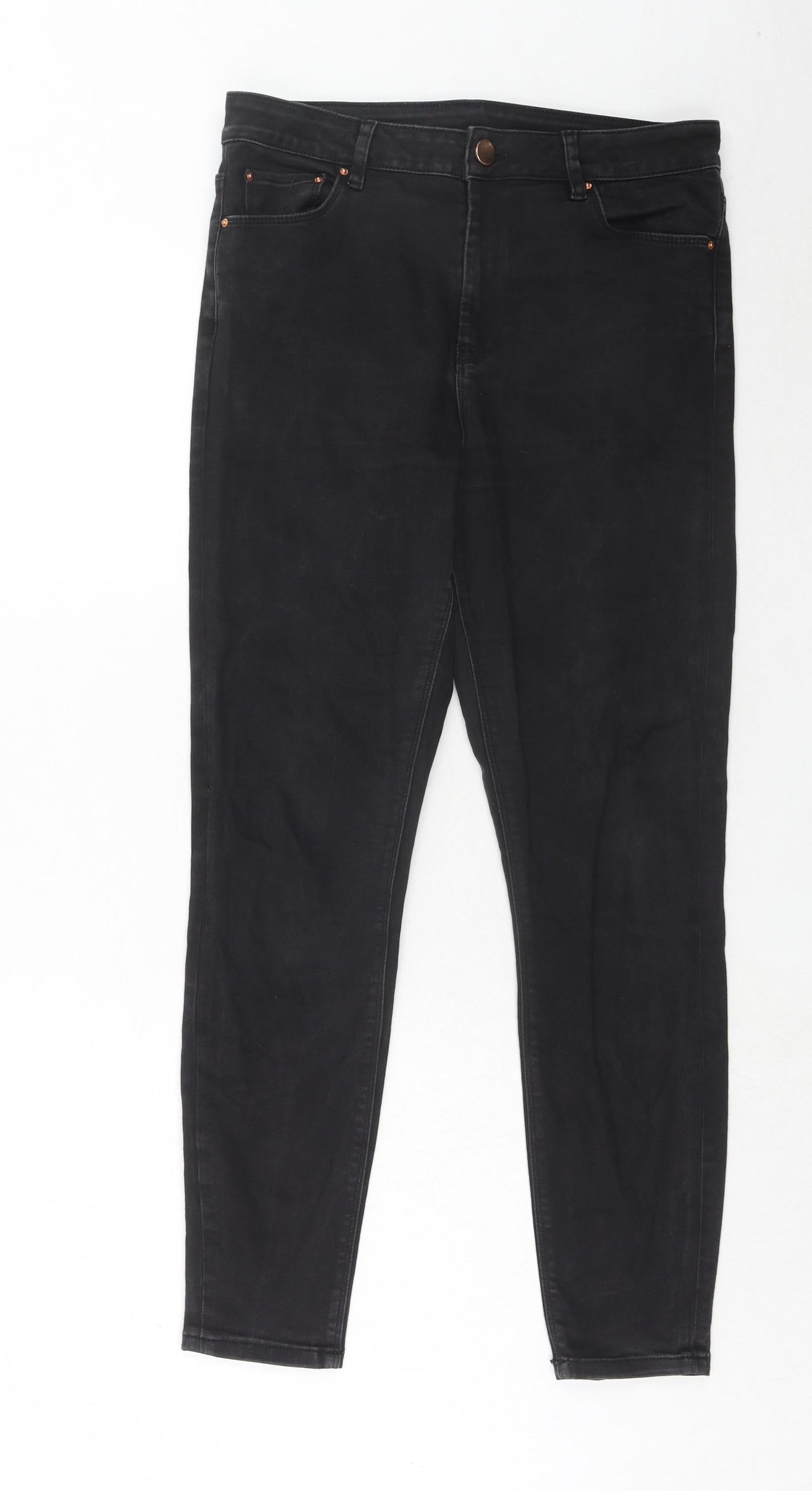 ASOS Womens Black Cotton Skinny Jeans Size 31 in L32 in Regular Zip