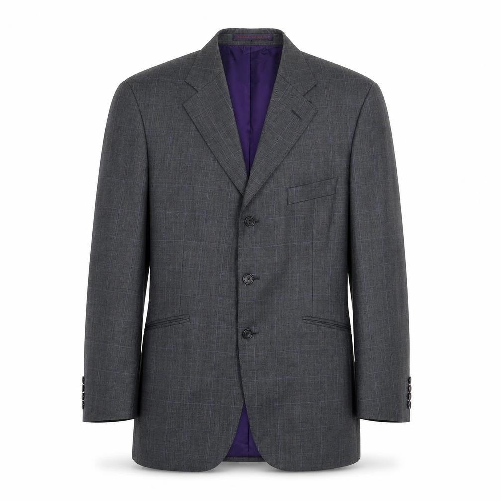 Marks and Spencer Mens Grey Plaid Wool Jacket Suit Jacket Size 40 Regular