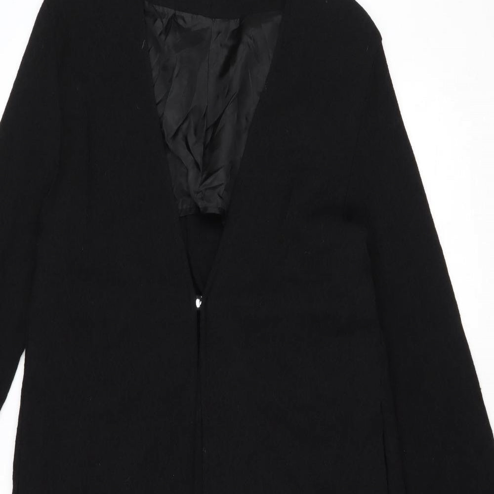 NITYA Womens Black Overcoat Coat Size 10 Button
