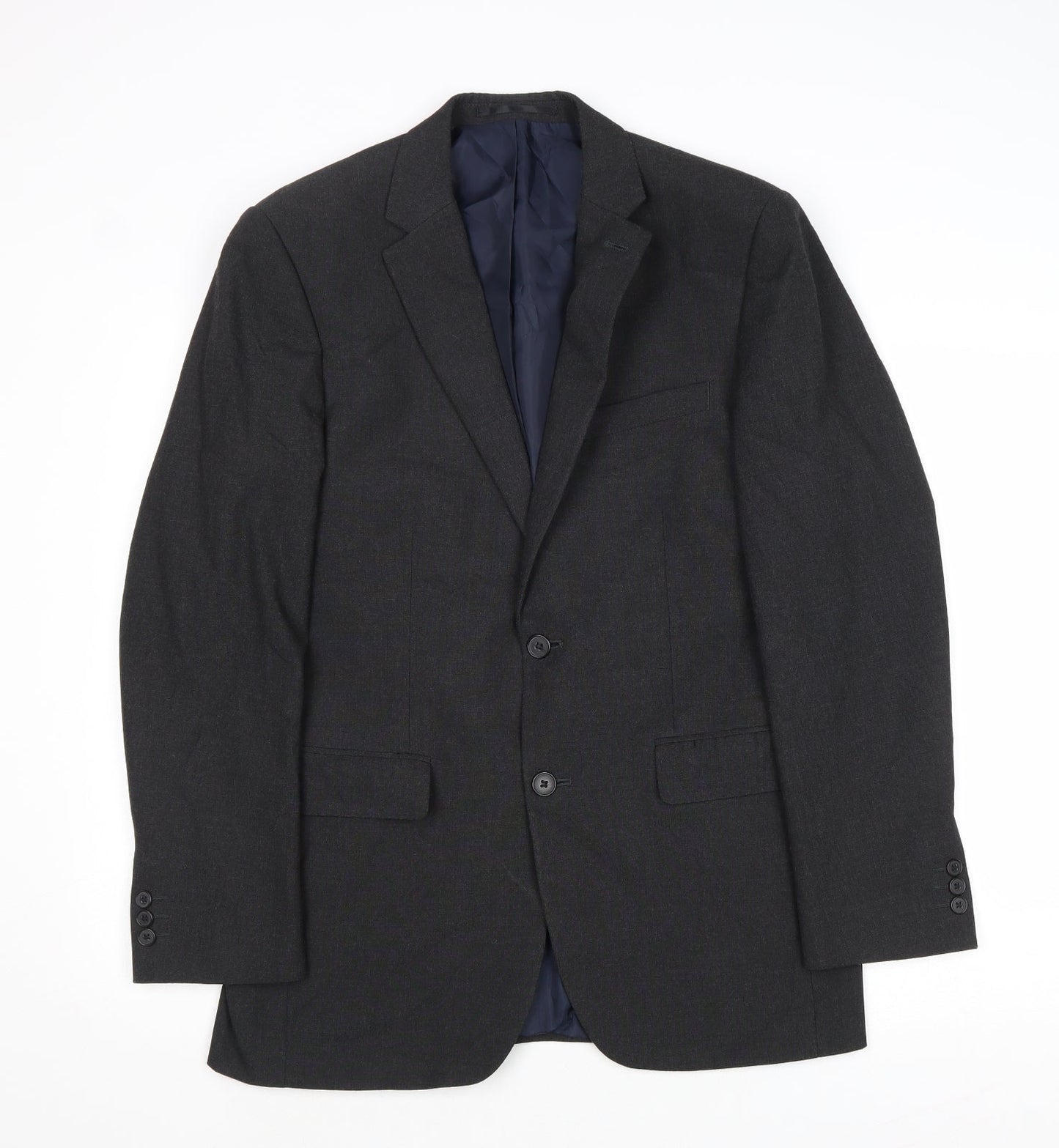 Debenhams Mens Grey Polyester Jacket Suit Jacket Size 38 Regular