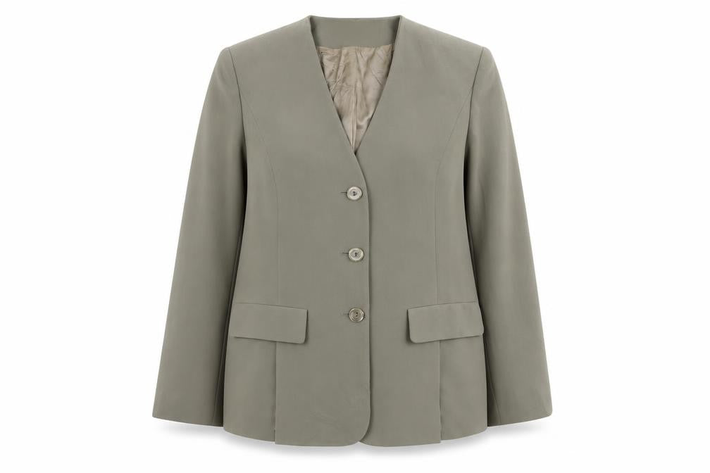 Fink Womens Beige Polyester Jacket Blazer Size 14