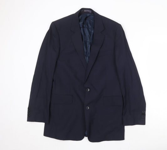 Hammond & Co Mens Blue Wool Jacket Suit Jacket Size 40 Regular