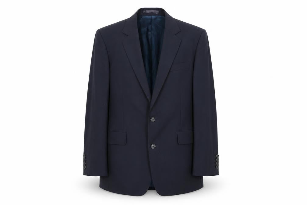 Front view of Hammond & Co men’s blue wool jacket suit jacket, size 40, regular