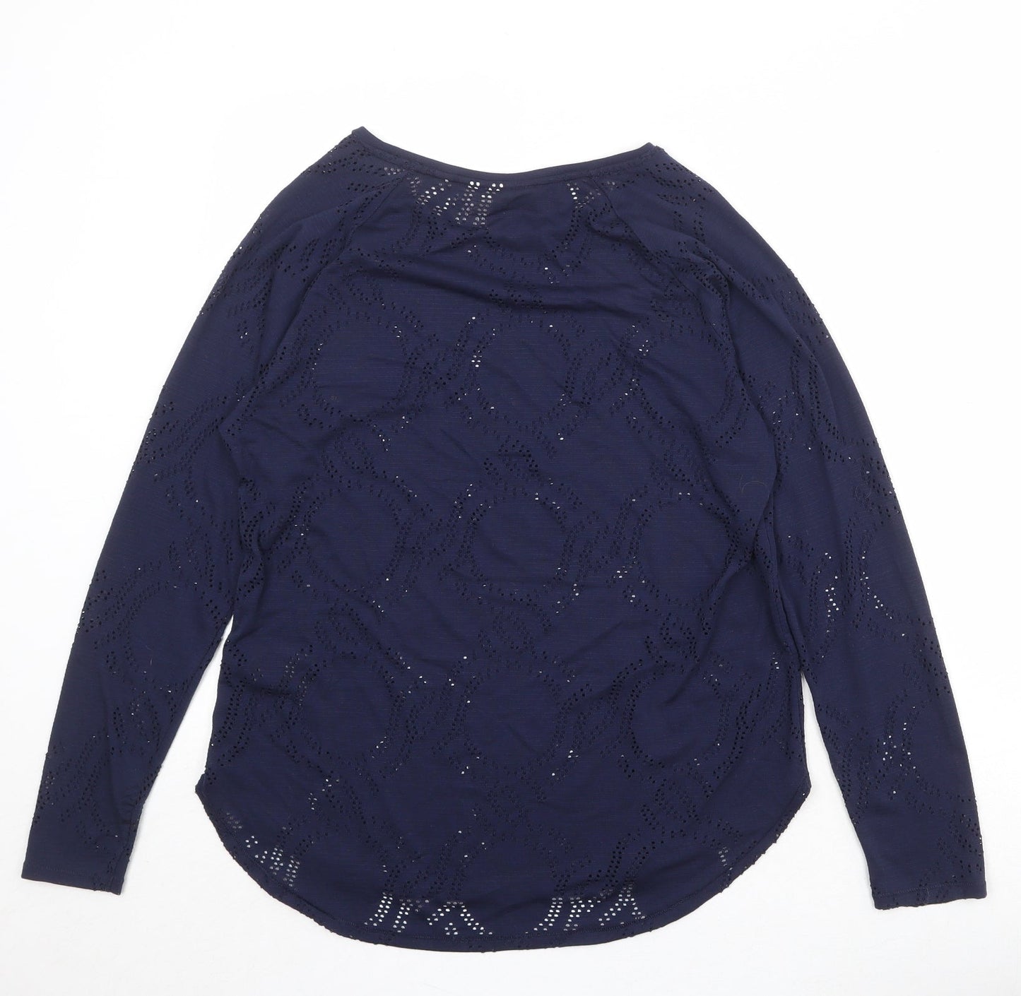 H&M Womens Blue Round Neck Geometric Polyester Pullover Jumper Size M