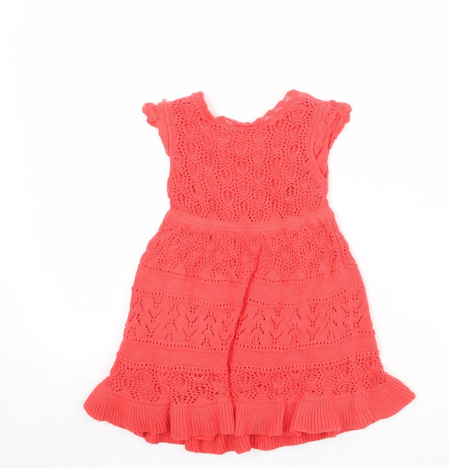 Gap Girls Red 100% Cotton Fit & Flare Size 2 Years Boat Neck Pullover