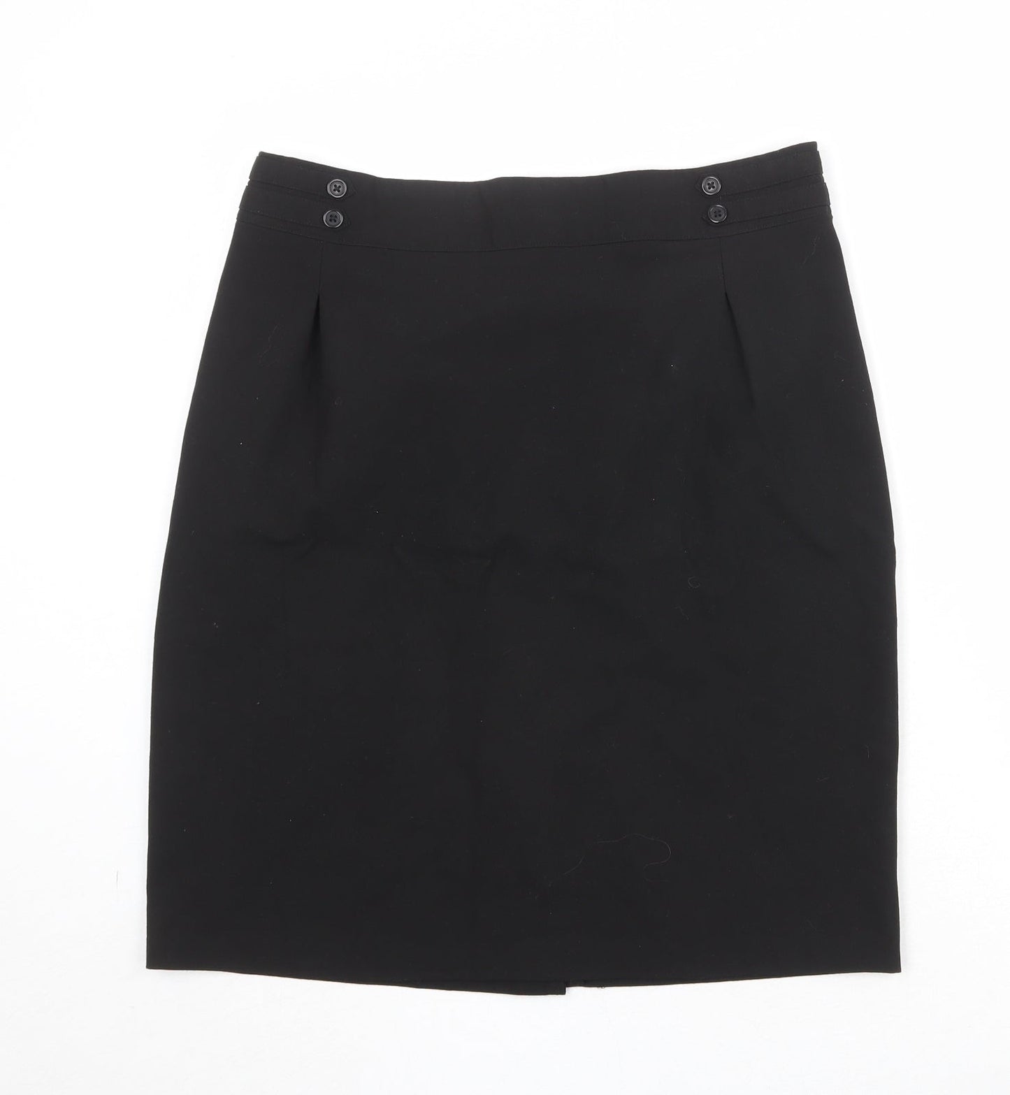 John Lewis Womens Black Polyester A-Line Skirt Size 32 in Zip