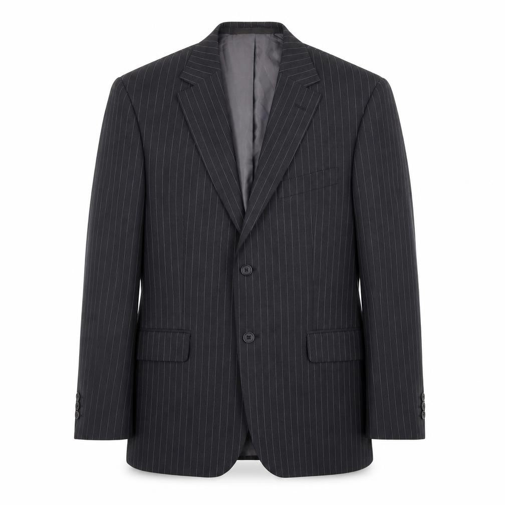 Marks and Spencer Mens Black Striped Polyester Jacket Suit Jacket Size 40 Regular