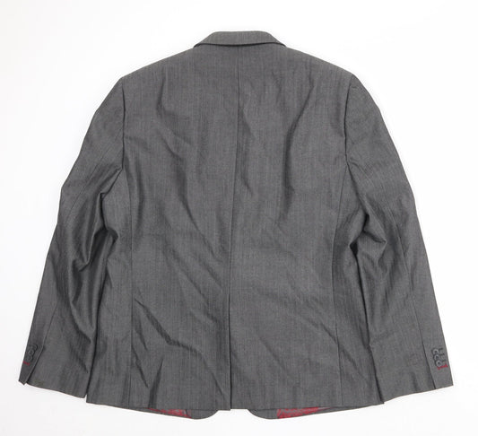 NEXT Mens Grey Polyester Jacket Suit Jacket Size 44 Regular