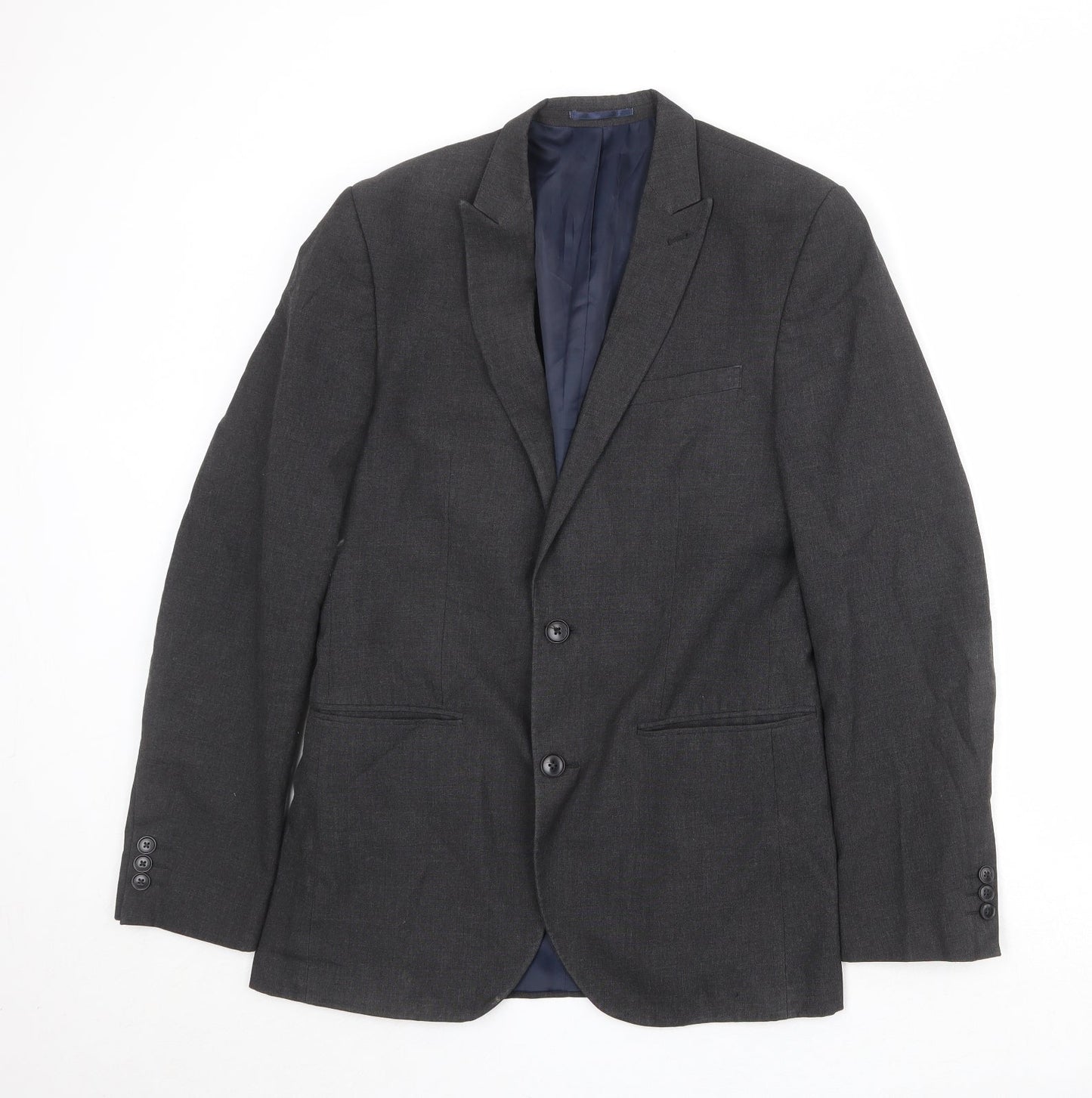 NEXT Mens Grey Polyester Jacket Suit Jacket Size 36 Regular