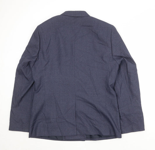 Boohoo Mens Blue Polyester Jacket Suit Jacket Size 42 Regular