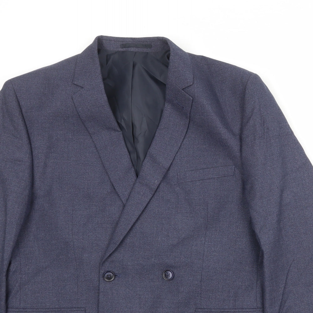 Boohoo Mens Blue Polyester Jacket Suit Jacket Size 42 Regular