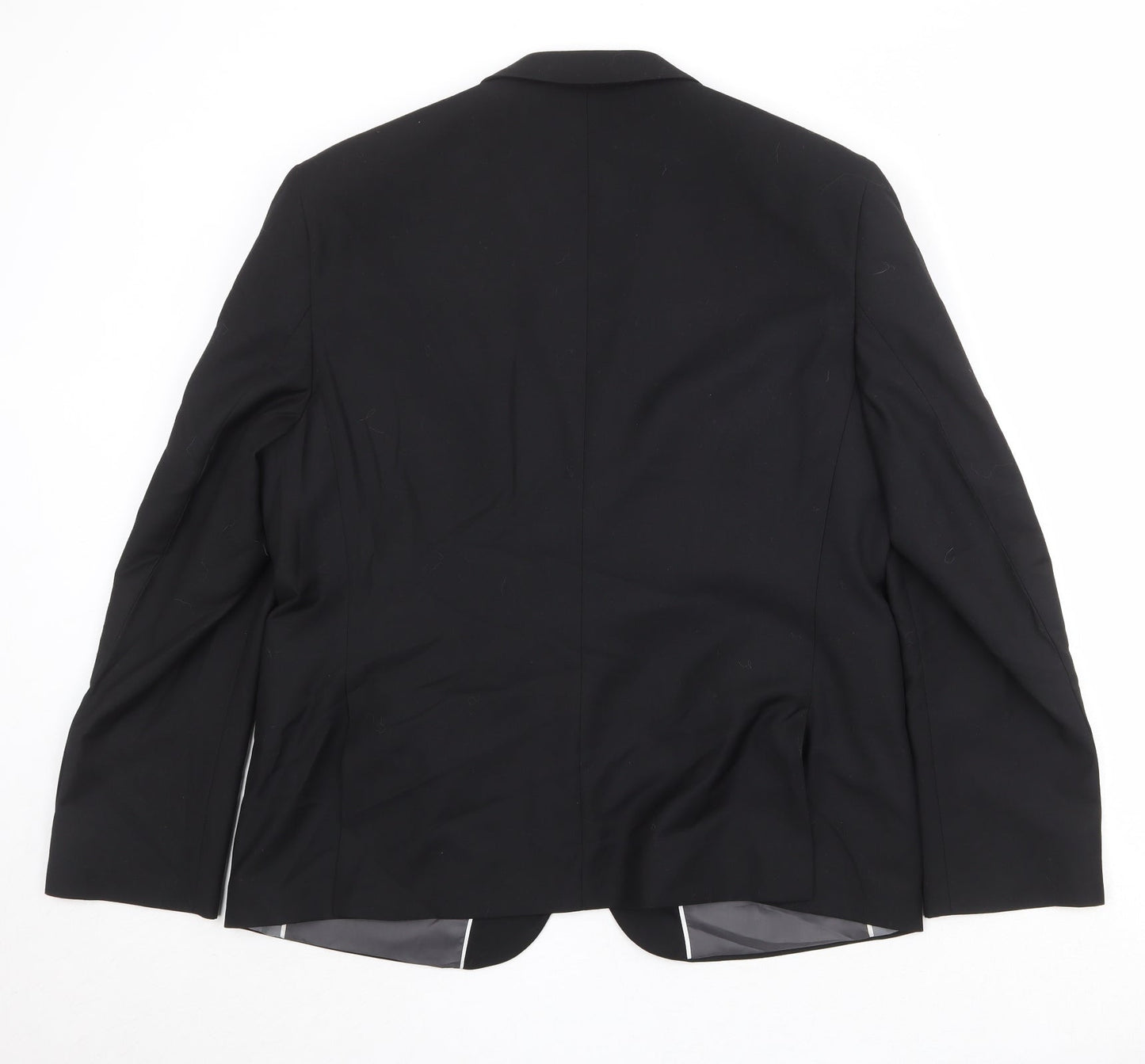 Marks and Spencer Mens Black Polyester Jacket Suit Jacket Size 44 Regular