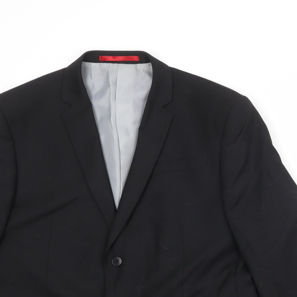Marks and Spencer Mens Black Polyester Jacket Suit Jacket Size 44 Regular