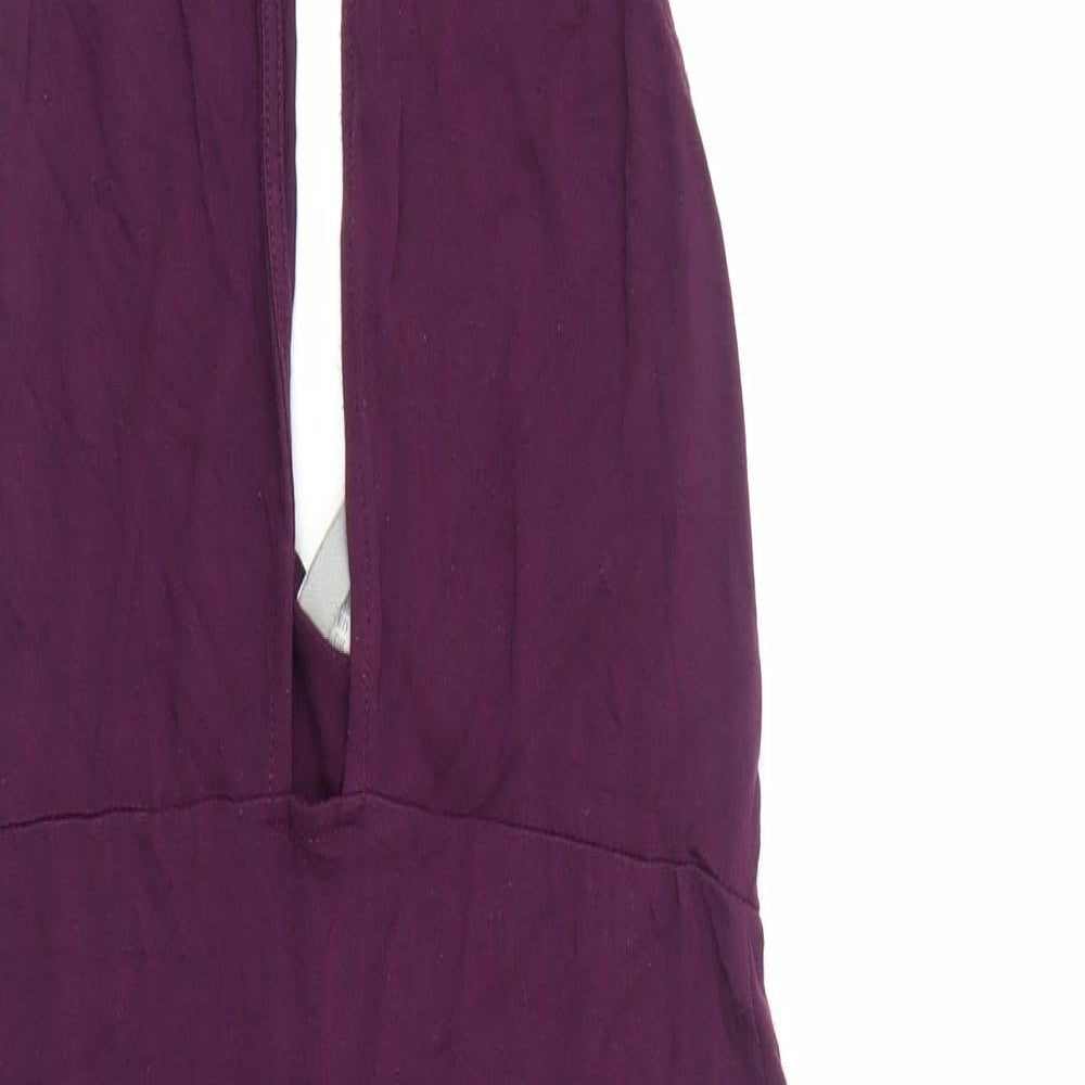 ASOS Womens Purple Viscose Bodycon Size 10 Halter Tie