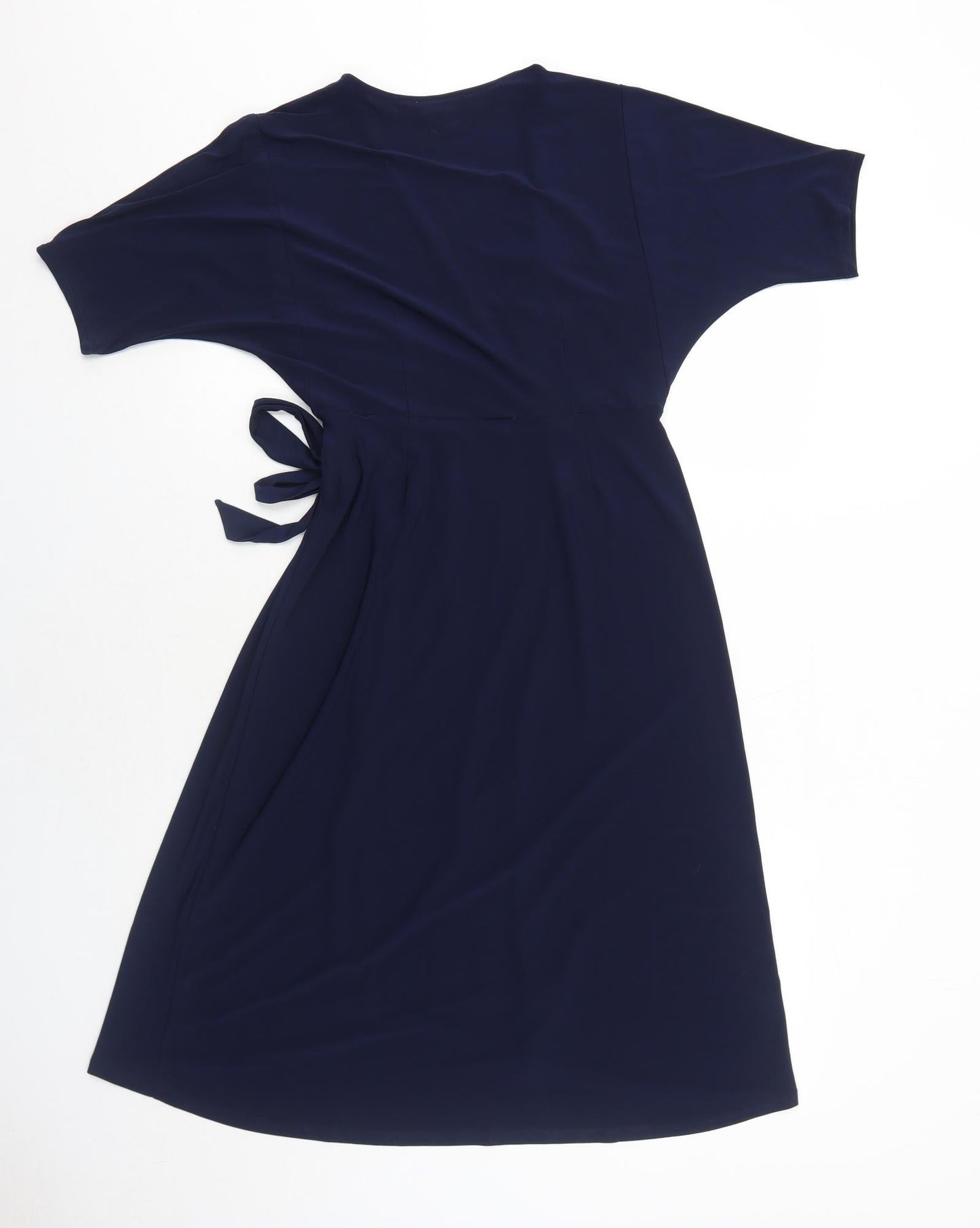 Monteau Womens Blue Polyester Trapeze & Swing Size M V-Neck Pullover