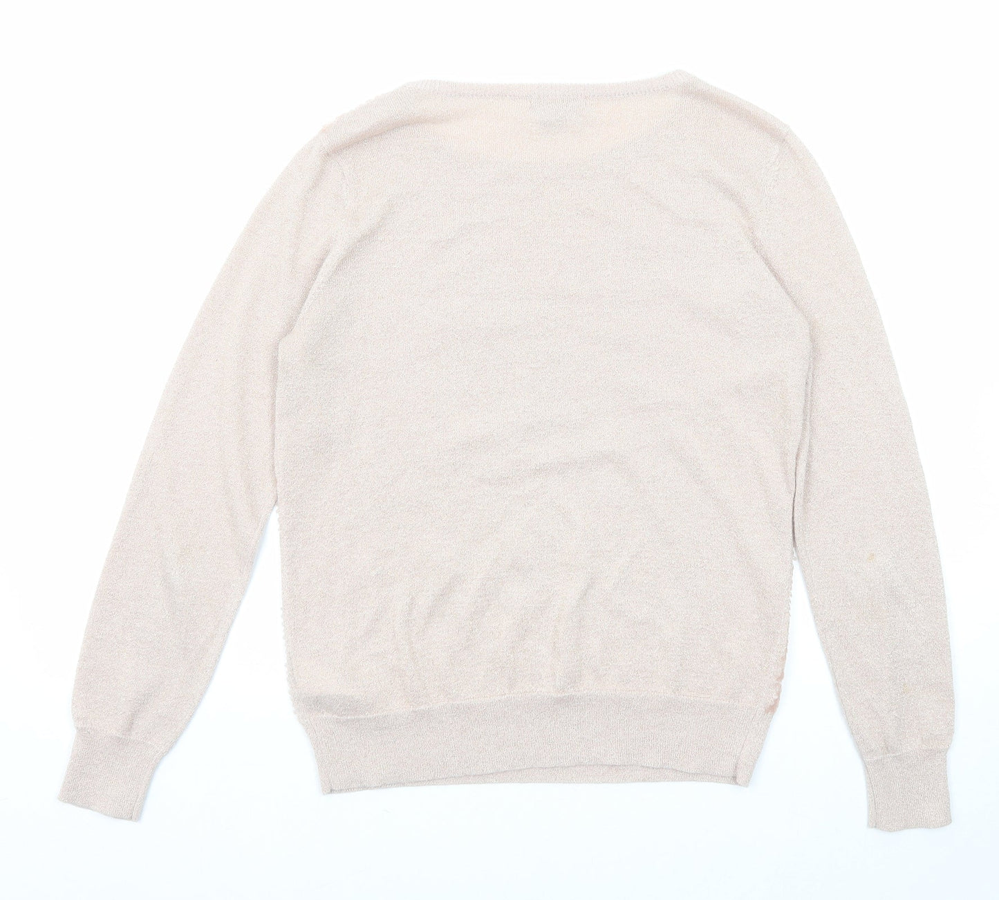 H&M Womens Pink Round Neck Viscose Pullover Jumper Size M